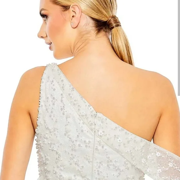 Mac Duggal 11624 White Beaded Bodice Gown 16 NWT - Picture 7 of 8